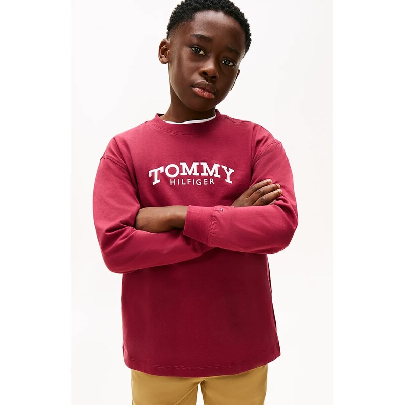 Detská bavlnená košeľa s dlhým rukávom Tommy Hilfiger 66303325
