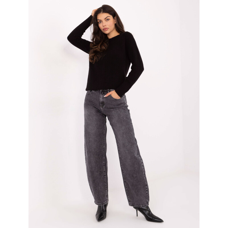 Italy Moda Čierny basic sveter 66470429