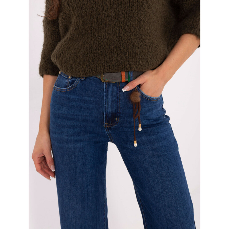 Factory Price Dámske rovné rifle v tmavomodrej farbe 66470435