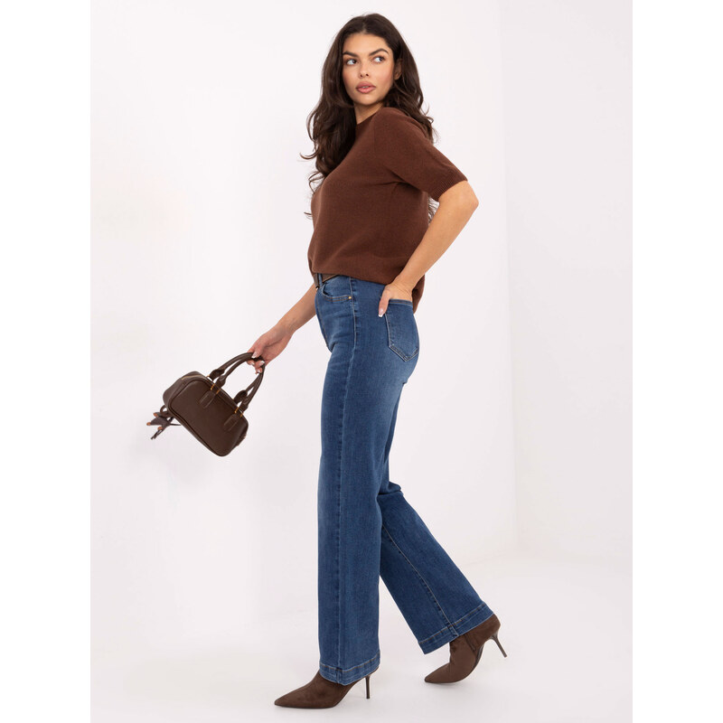 Factory Price Dámske rovné rifle v tmavomodrej farbe 66470436