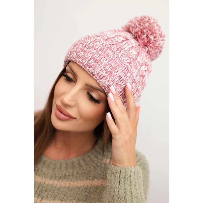 Dámska zimná čiapka s brmbolcom Kesi K424 66471438