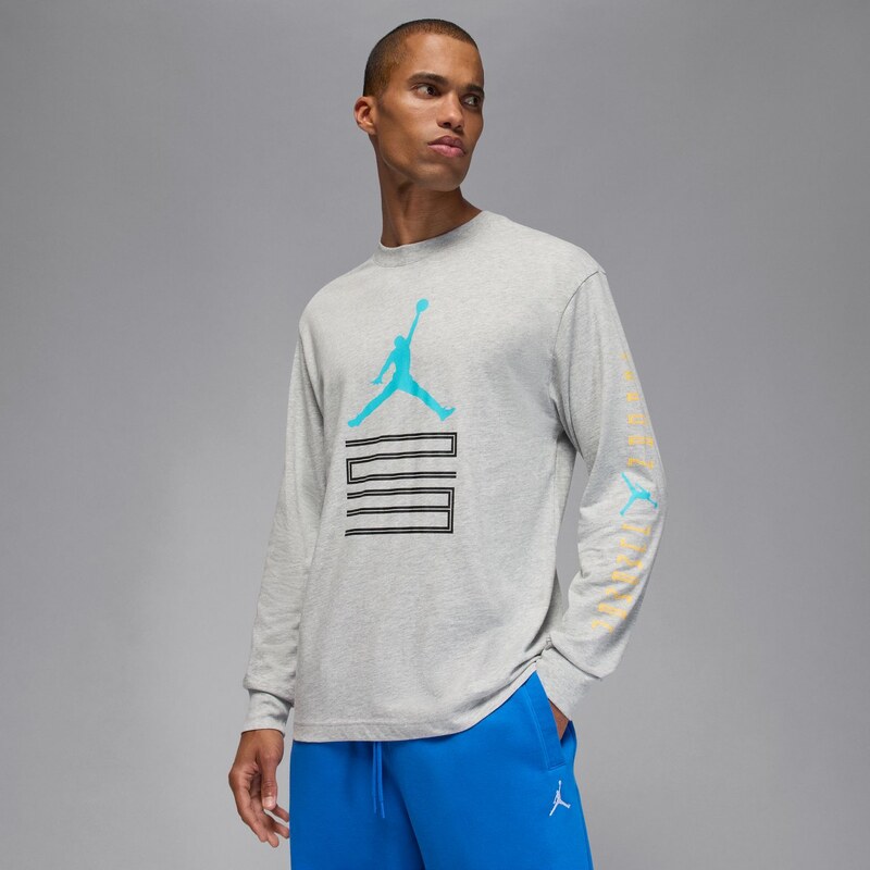 Jordan Brooklyn AJ11 Graphic Long-Sleeve Tee Grey Heather - Pánske - 66471138
