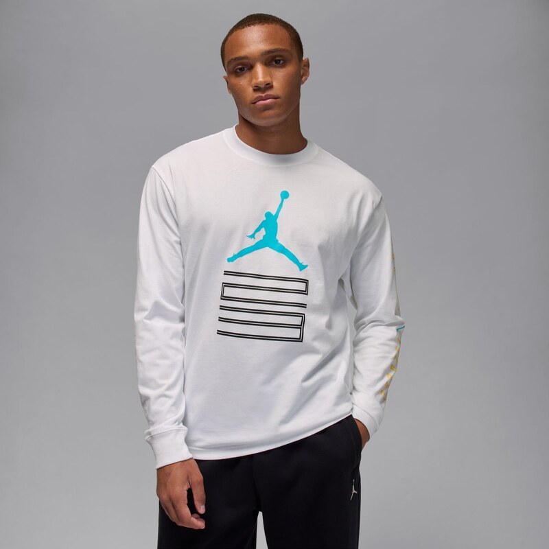 Jordan Brooklyn AJ11 Graphic Long-Sleeve Tee White - Pánske - Tričko 66471139