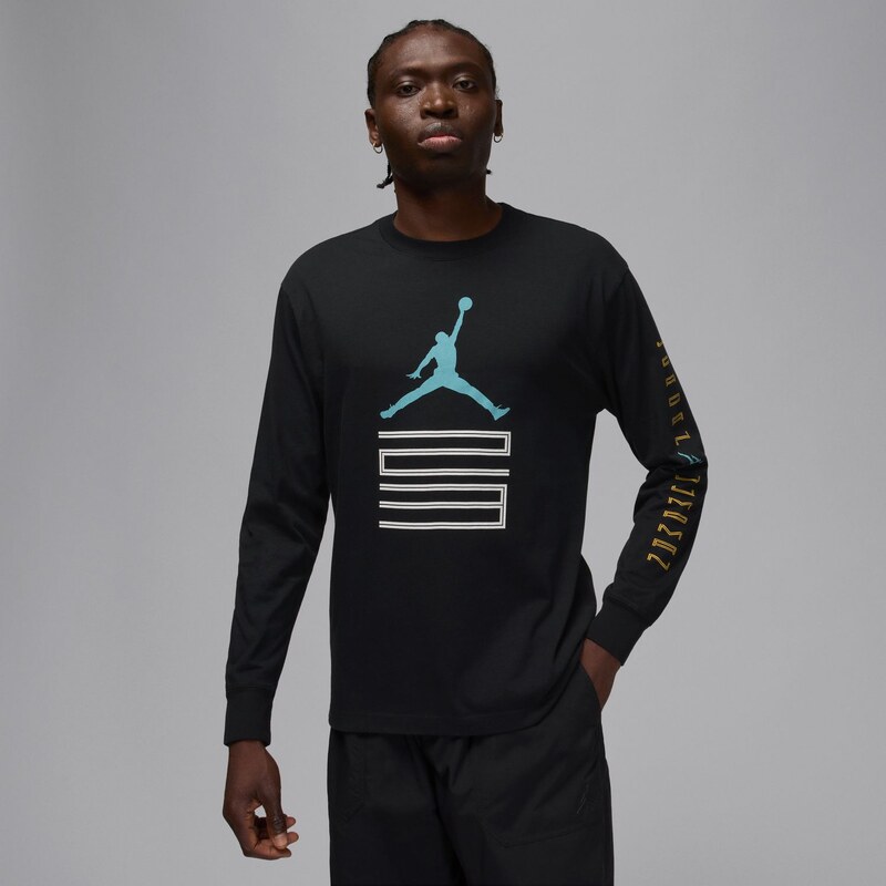 Jordan Brooklyn AJ11 Graphic Long-Sleeve Tee Black - Pánske - Tričko 66471137