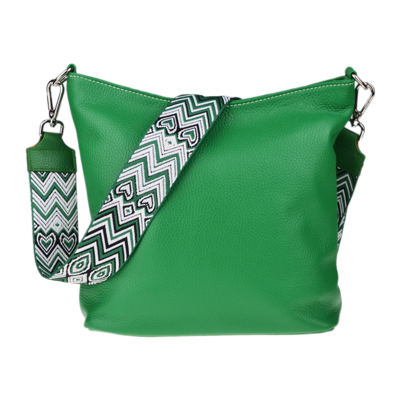 Zelená kožená talianska crossbody kabelka Amalia Verde II NovaKabelka 66472713