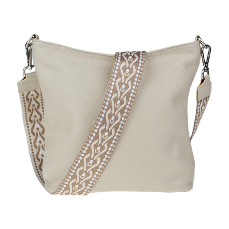 Béžová kožená talianska crossbody kabelka Amalia Beige II NovaKabelka 66472709