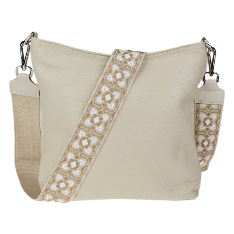 Béžová kožená talianska crossbody kabelka Amalia Beige IV NovaKabelka 66472711