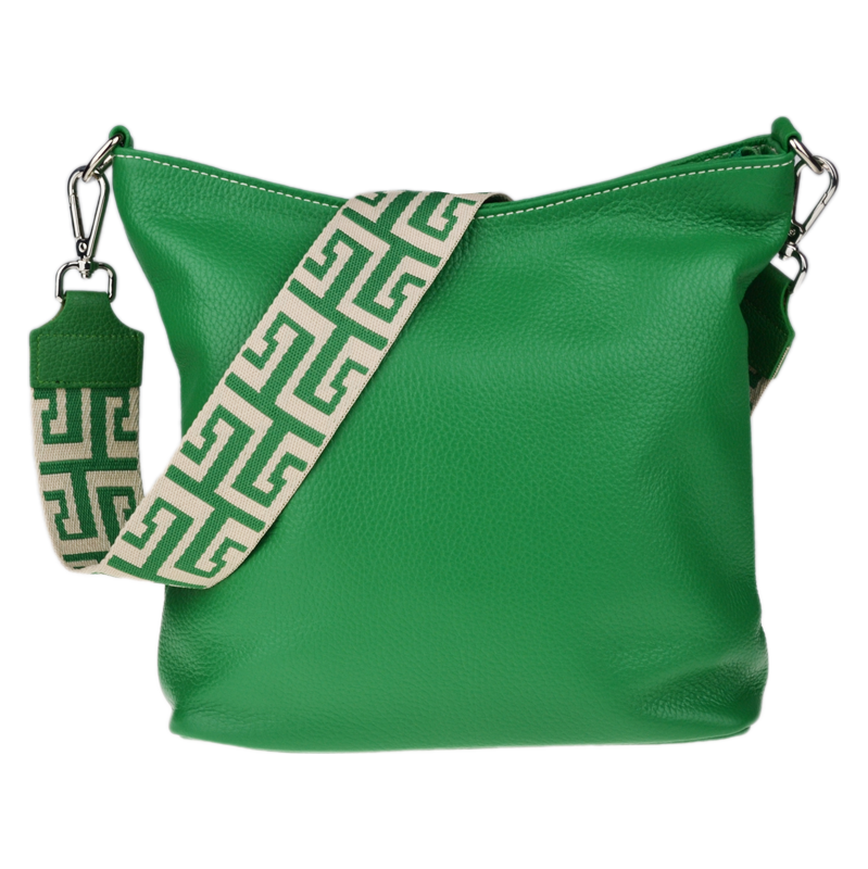 Zelená kožená talianska crossbody kabelka Amalia Verde IV NovaKabelka 66472715