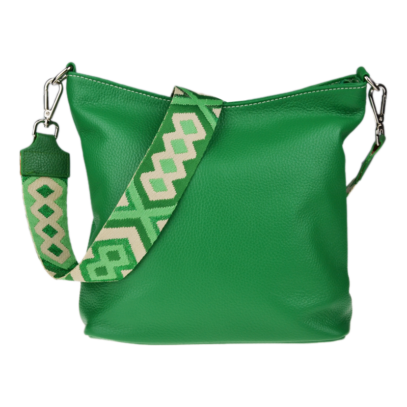 Zelená kožená talianska crossbody kabelka Amalia Verde III NovaKabelka 66472714