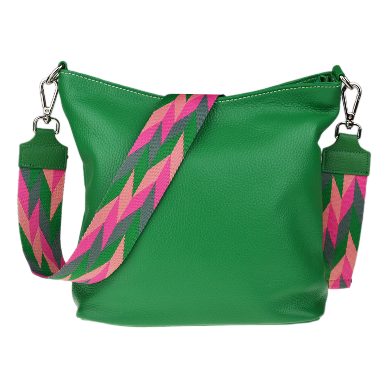 Zelená kožená talianska crossbody kabelka Amalia Verde V NovaKabelka 66472716