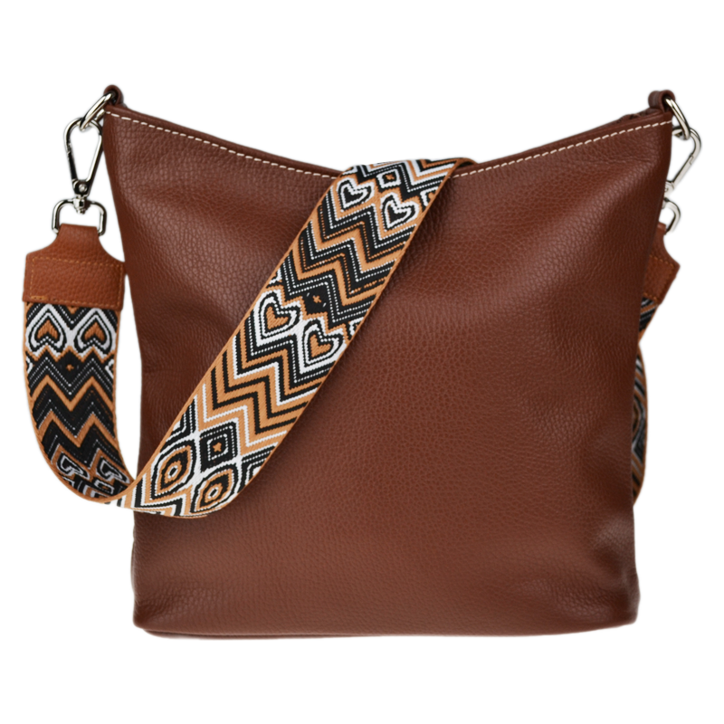 Hnedá kožená talianska crossbody kabelka Amalia Marrone II NovaKabelka 66472717