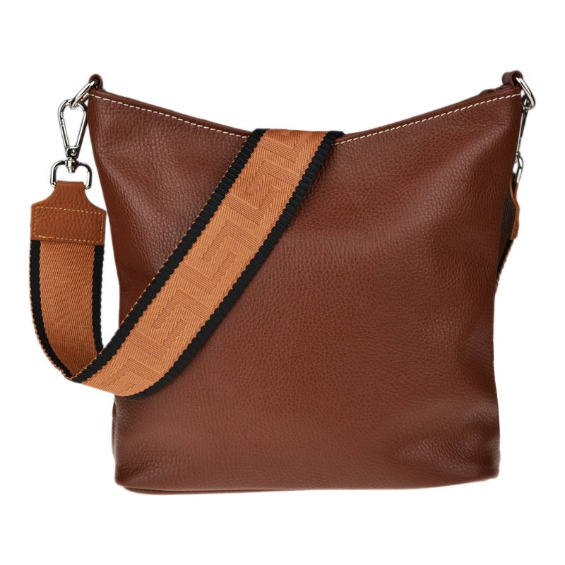 Hnedá kožená talianska crossbody kabelka Amalia Marrone III 66472718