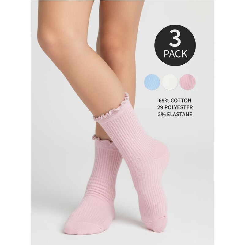 Sinsay - Ponožky 3 kusy - viacfarebná 66621843