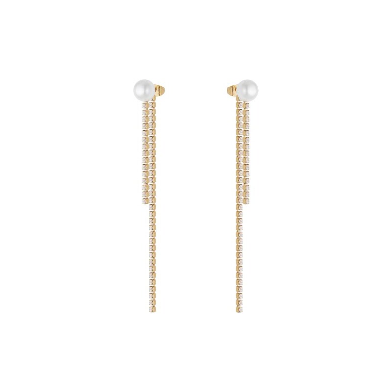 Liu Jo Trblietavé pozlátené visiace náušnice s perličkami LJ3023 66596113