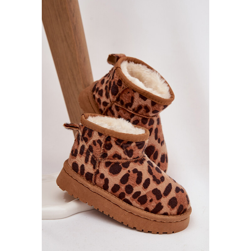 Boto Detské snehule s kožušinou a leopardím vzorom 66473500