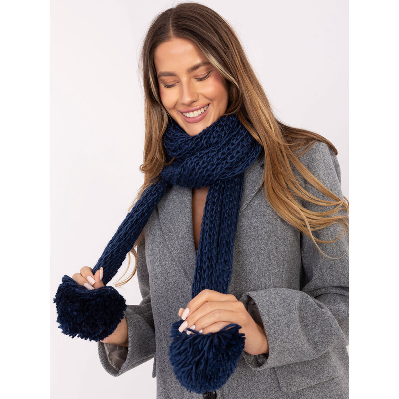 Factory Price Tmavomodrý šál s brmbolcami 66473356