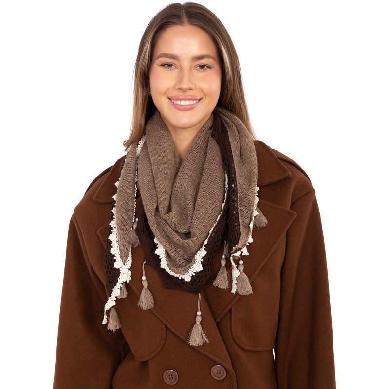 Factory Price Hnedý šál s ozdobnými strapcami 66473366