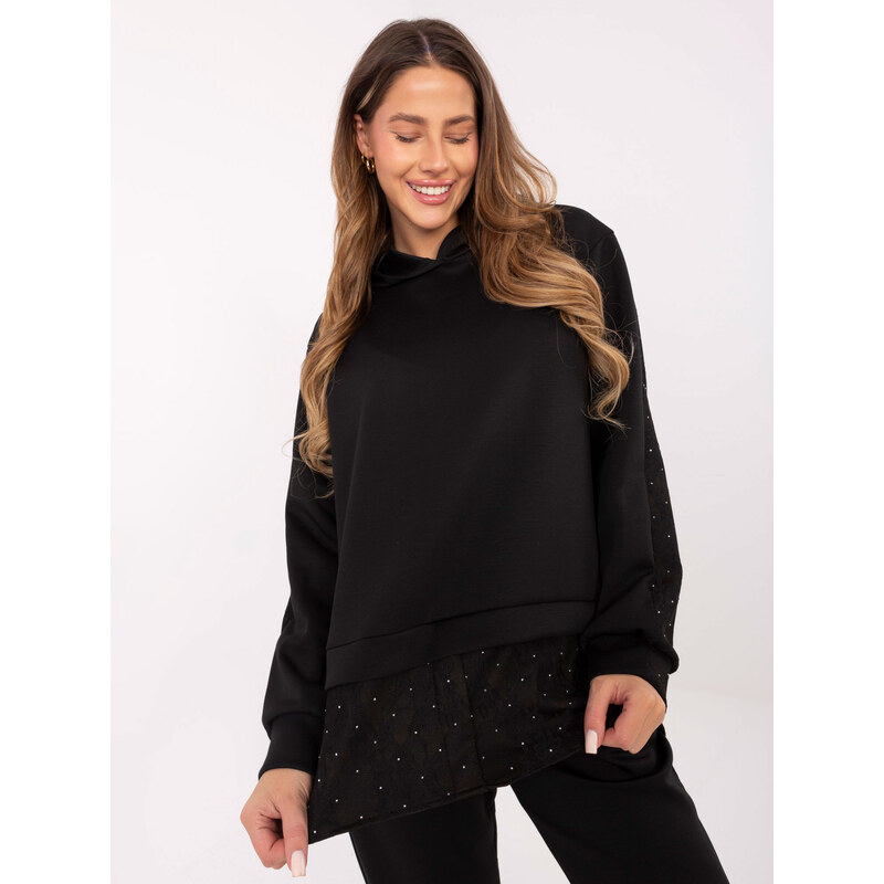 Italy Moda Čierny dámsky komplet s trblietavými detailmi 66473404