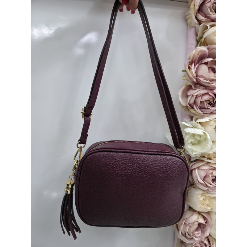E-shop Katrins Fashion Bordová crossbody kabelka Grosso