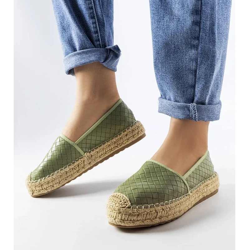 Zelené espadrilky Gemre s embosovaním 66473939