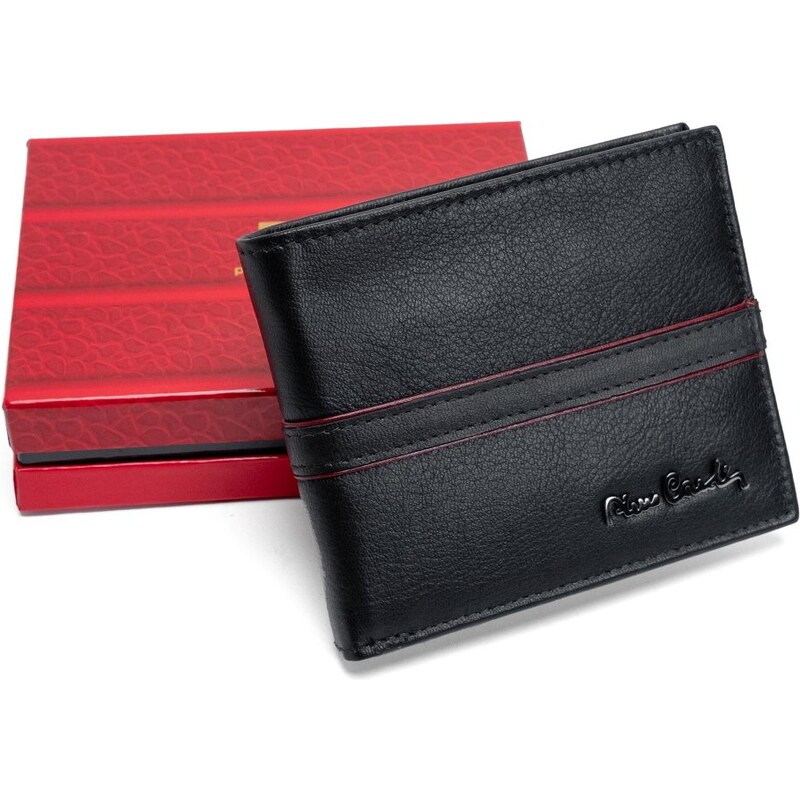 Pierre Cardin pánska peňaženka z pravej kože 8824 Nero Rosso 66475090