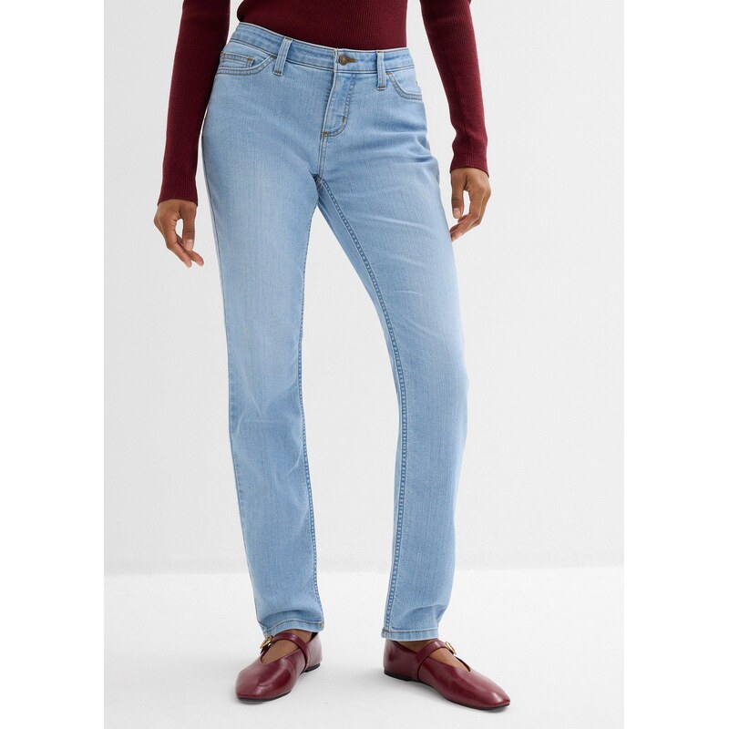 bonprix Skinny džínsy, Mid Waist, streč, farba zelená 44733901