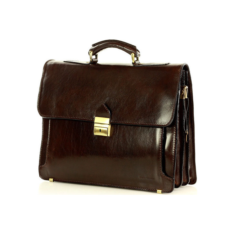 MARCO MAZZINI Hnedá kožená aktovka (35c) 20133663