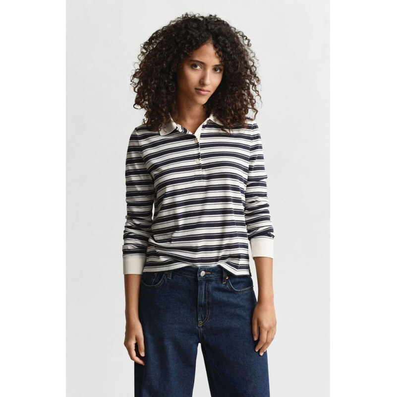 E-shop POLOKOŠEĽA GANT STRIPED LS POLO CREAM
