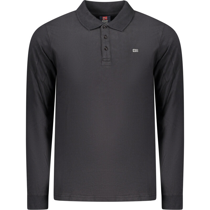 NORWAY 1963 MENS LONG-SLEEVED POLO SHIRT, BLACK 66510009