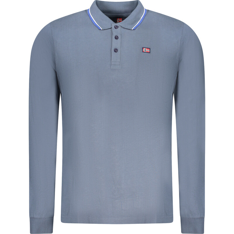 NORWAY 1963 MENS LONG-SLEEVED POLO SHIRT, BLUE 66510053