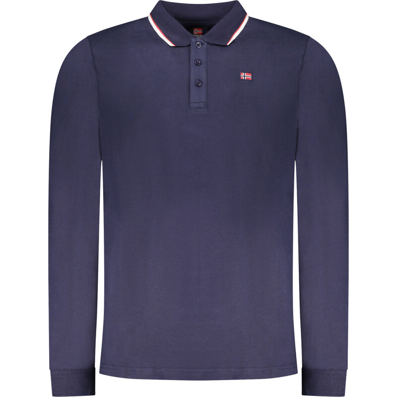 NORWAY 1963 MENS LONG-SLEEVED POLO SHIRT, BLUE 66510005