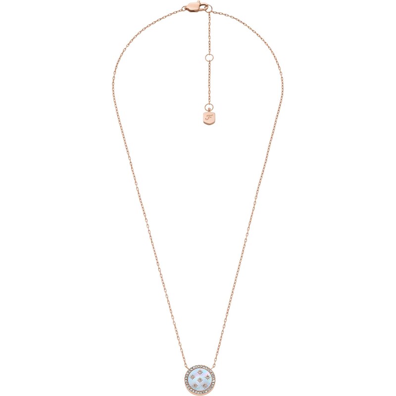 FOSSIL Retiazka Merrit ružové zlato / perlovo biela 66480442