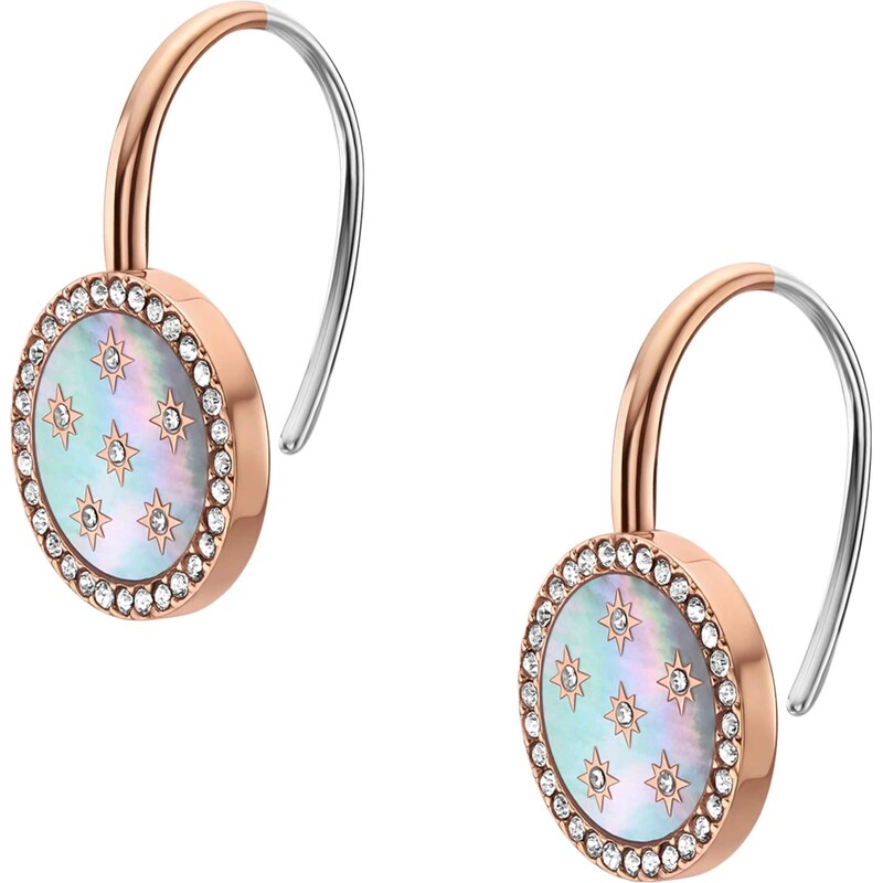 FOSSIL Náušnice Merrit svetlomodrá / ružové zlato / strieborná 66480493