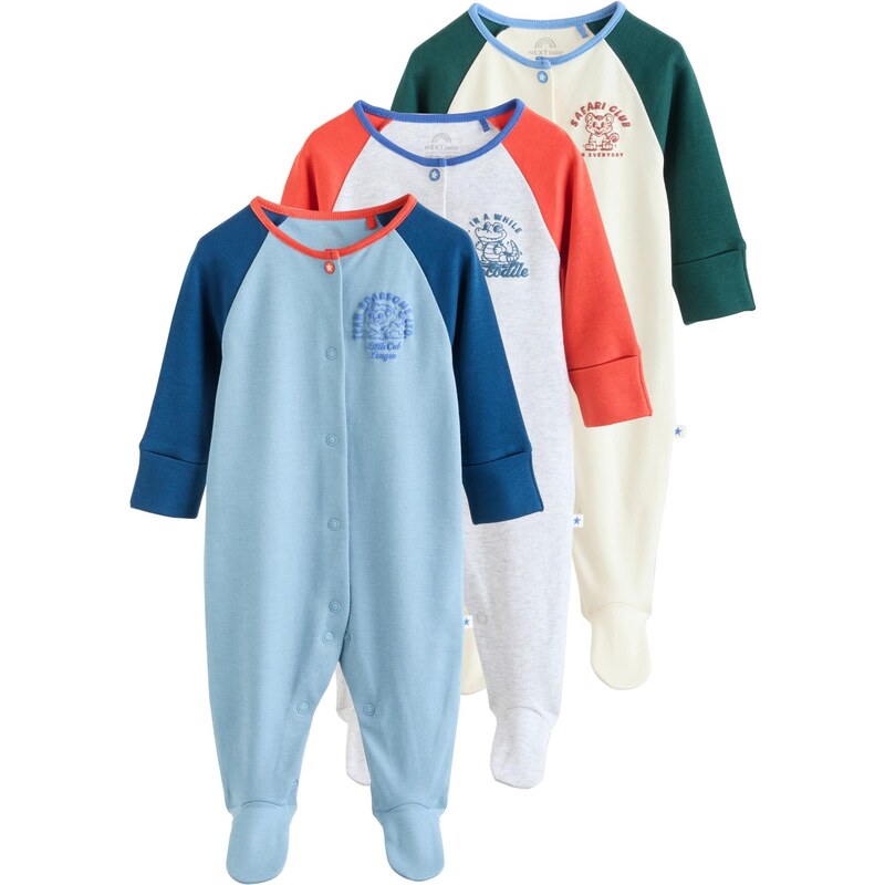 Next Pyžamo svetlobéžová / nebesky modrá / svetlosivá / zmiešané farby 66480553