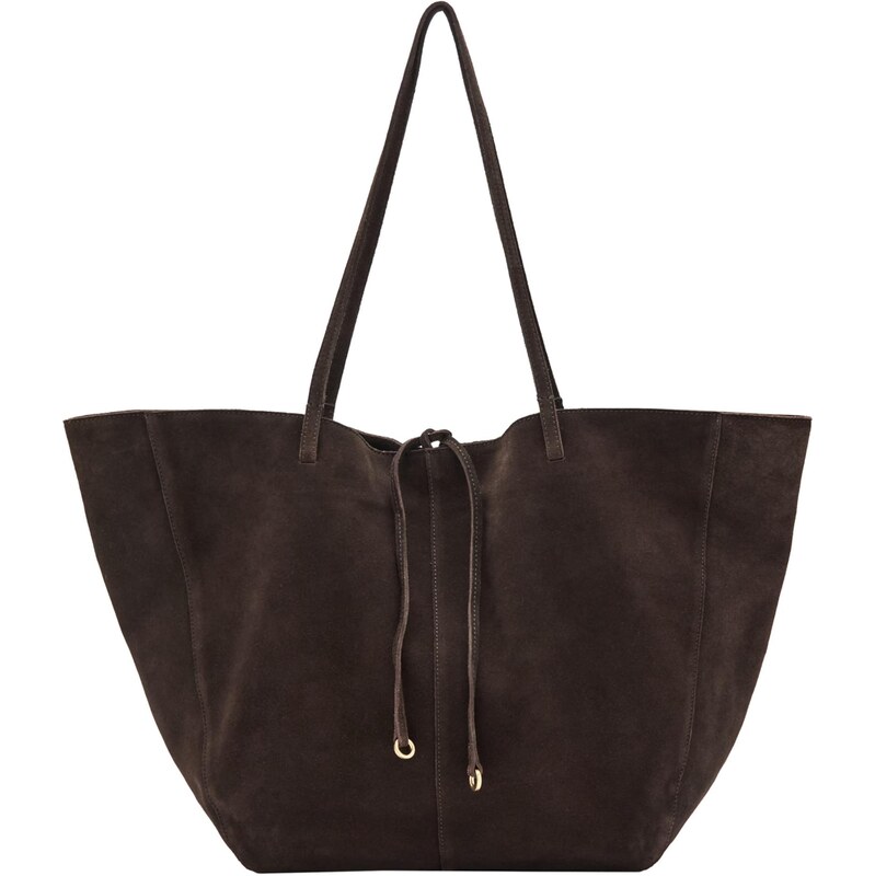 MANGO Shopper MANDRI tmavohnedá 66480606