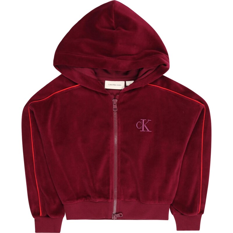 Calvin Klein Jeans Tepláková bunda červená / burgundská 66480814