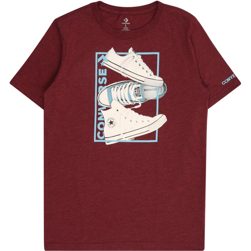 CONVERSE Tričko 3 SHOE svetlomodrá / bordová / biela 66480885