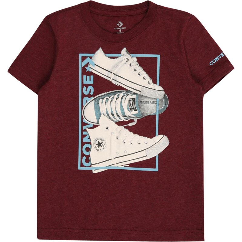 CONVERSE Tričko 3 SHOE azúrová / tmavočervená / čierna / biela 66480890