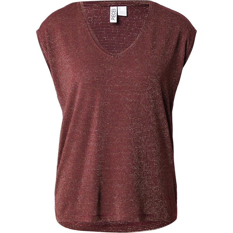 PIECES Tričko PCBillo vínovo červená / strieborná 66480934