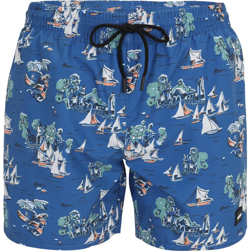 BOSS Plavecké šortky Piranha modrá / modrozelená / čierna / biela 66480946