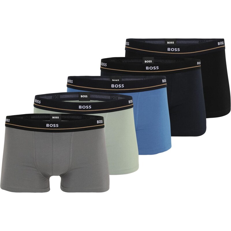 BOSS Boxerky Essential námornícka modrá / tmavosivá / pastelovo zelená 67163914