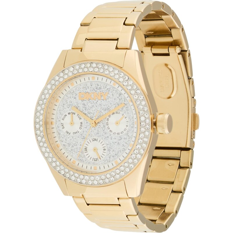 DKNY Analógové hodinky Chambers Multi Glitz zlatá / priehľadná / biela 66481060