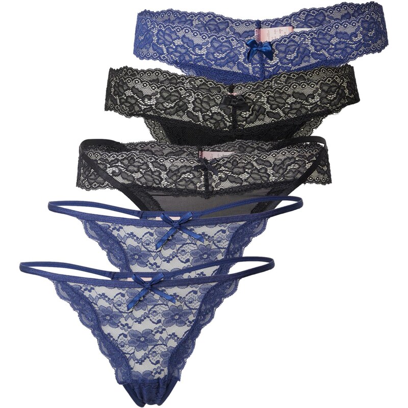 Hunkemöller Tangá modrá / čierna 66481074
