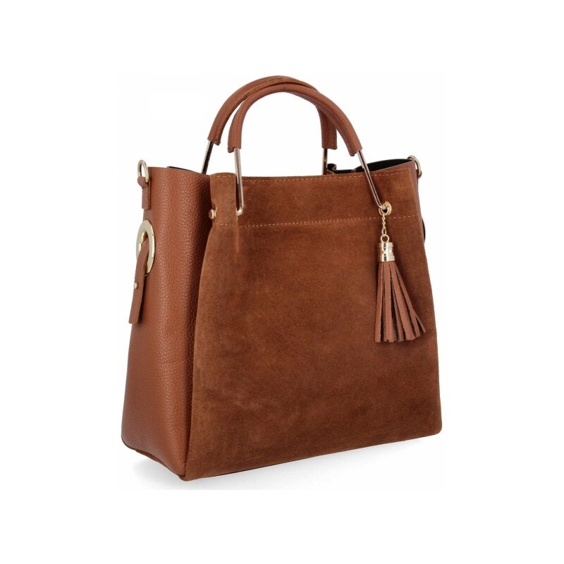 Vittoria Gotti Elegantná kožená taška taliansky kufrík s kozmetickou 66483914