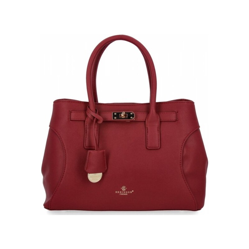 Dámska kabelka kufrík 3 komory firmy Herisson 275C6016 bordová 66483926