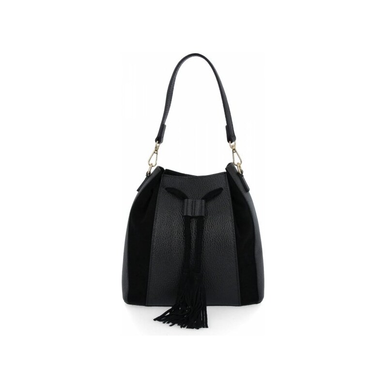 Vittoria Gotti Módna kožená taška v boho štýle 665-Z čierna 66483945