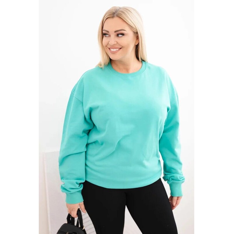 MladaModa Bavlnená oversize mikina s okrúhlym výstrihom model HIT04 66487577