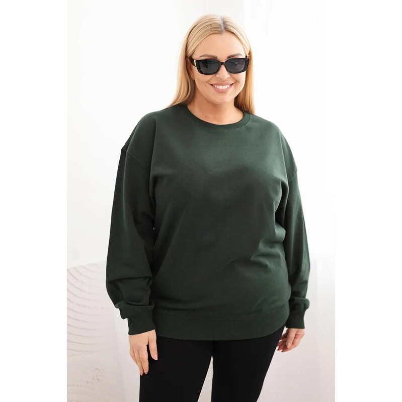 MladaModa Bavlnená oversize mikina s okrúhlym výstrihom model HIT04 66487579