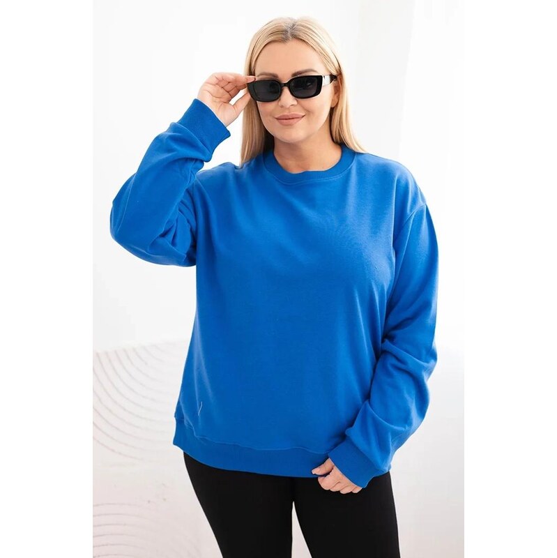 MladaModa Bavlnená oversize mikina s okrúhlym výstrihom model HIT04 66487586