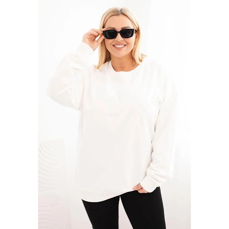 MladaModa Bavlnená oversize mikina s okrúhlym výstrihom model HIT04 66487590